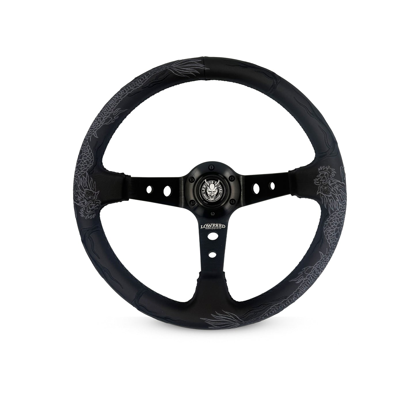 Black Dragon Steering Wheel 350mm- Lowered Empire