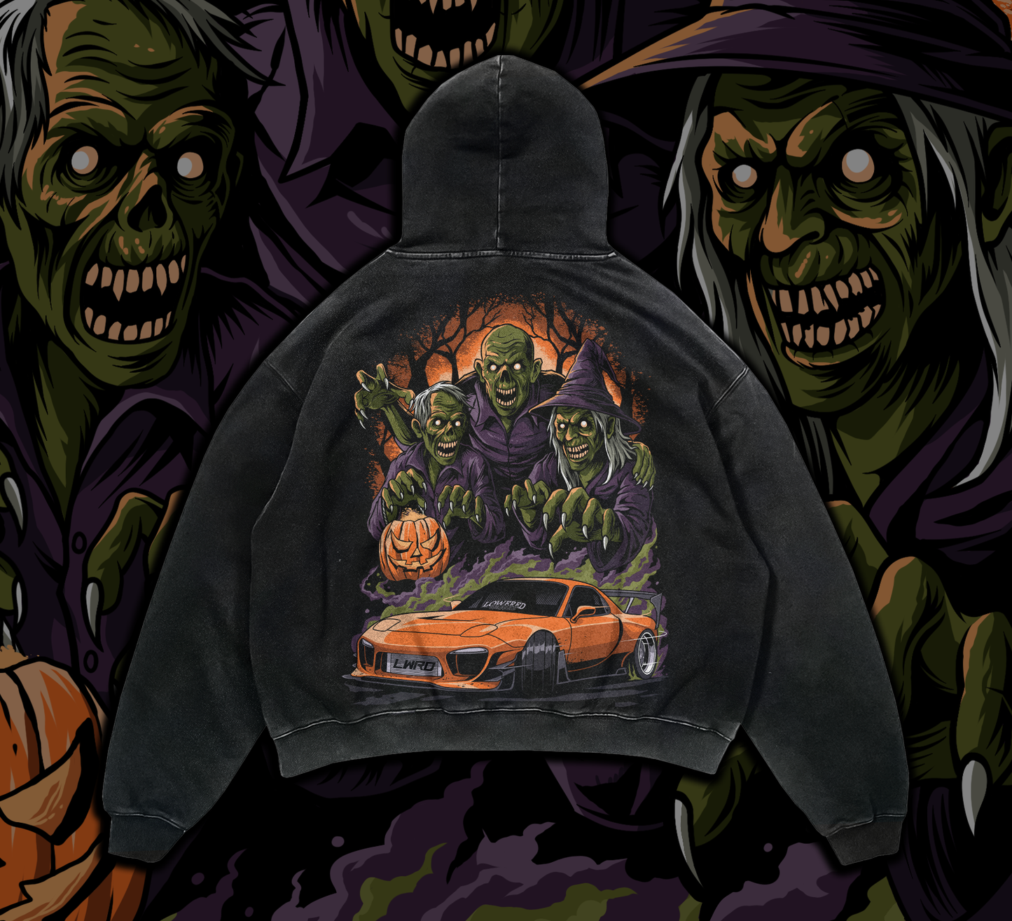 * Halloween * Drift or Treat Washed Premium Hoodie