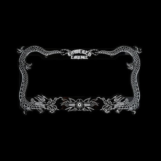 Black Japanese Dragon License Plate Frames