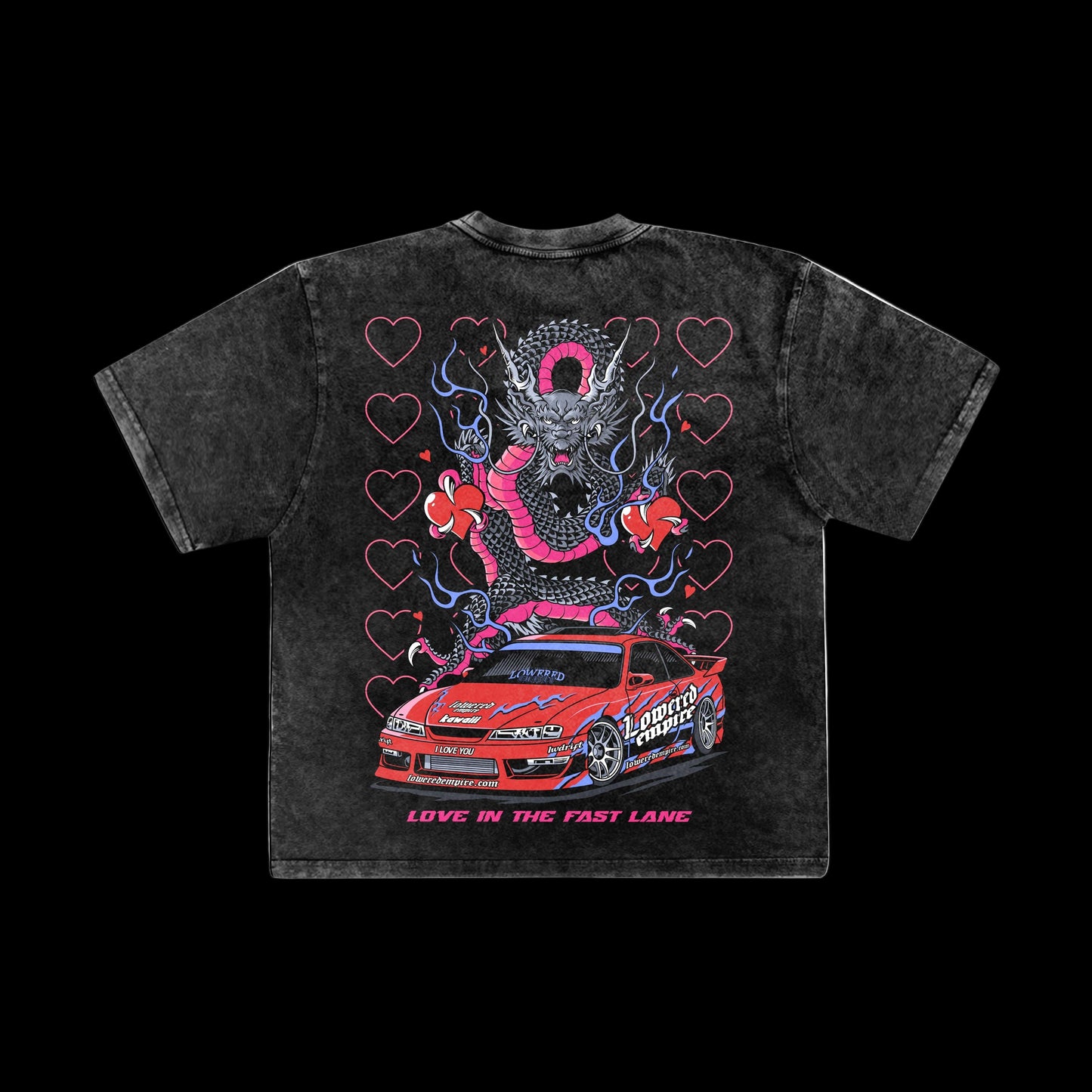 Valentines Fast Lane Vibes: Acid Wash Graphic Tee