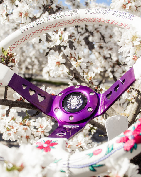 Purple Bracket Sakuras In the Sky Steering Wheel