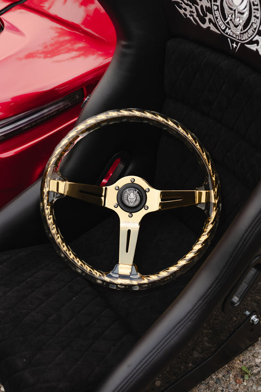 Gold Rider Rakkī JDM DR-1 Steering Wheel 350mm - Lowered Empire