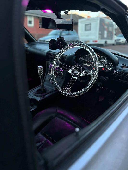 Chrome Dragon Rakkī JDM DR-2 Steering Wheel 350mm- Lowered Empire