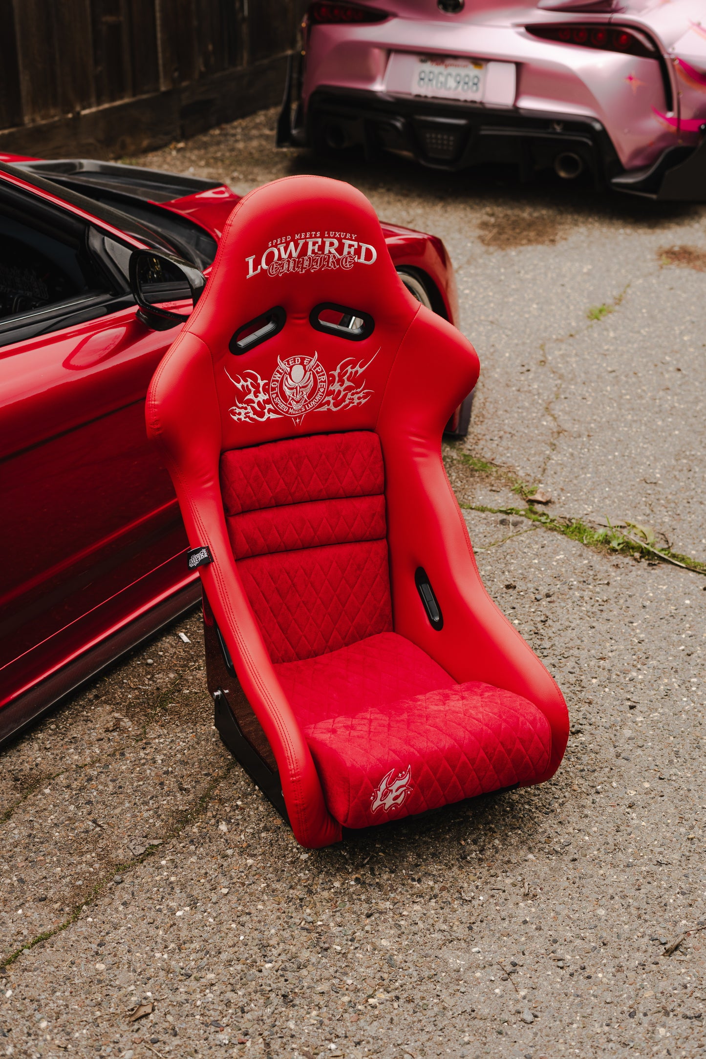 Cyber Collection Red Racing Seat – Metallic Sparkle Shell | Performance Bucket Seat