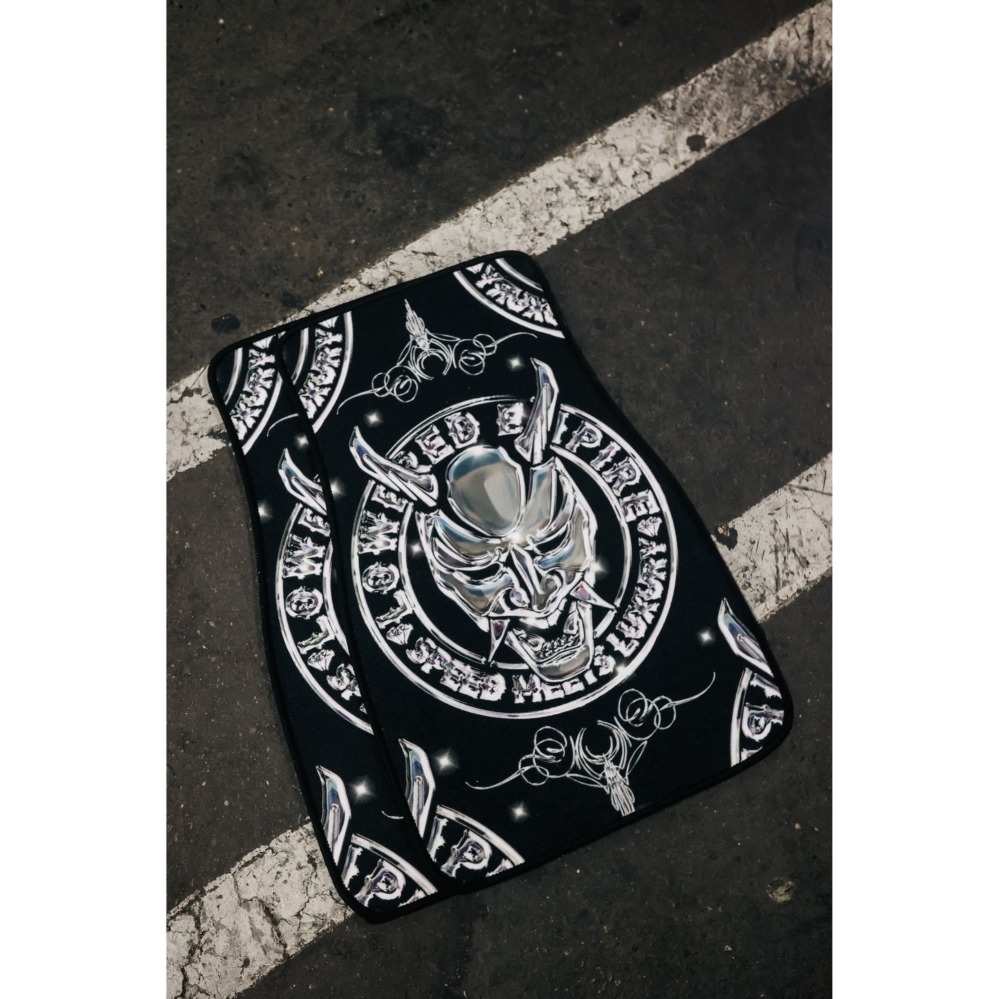 Chrome out OG Logo Floor Mat x2 Pair.