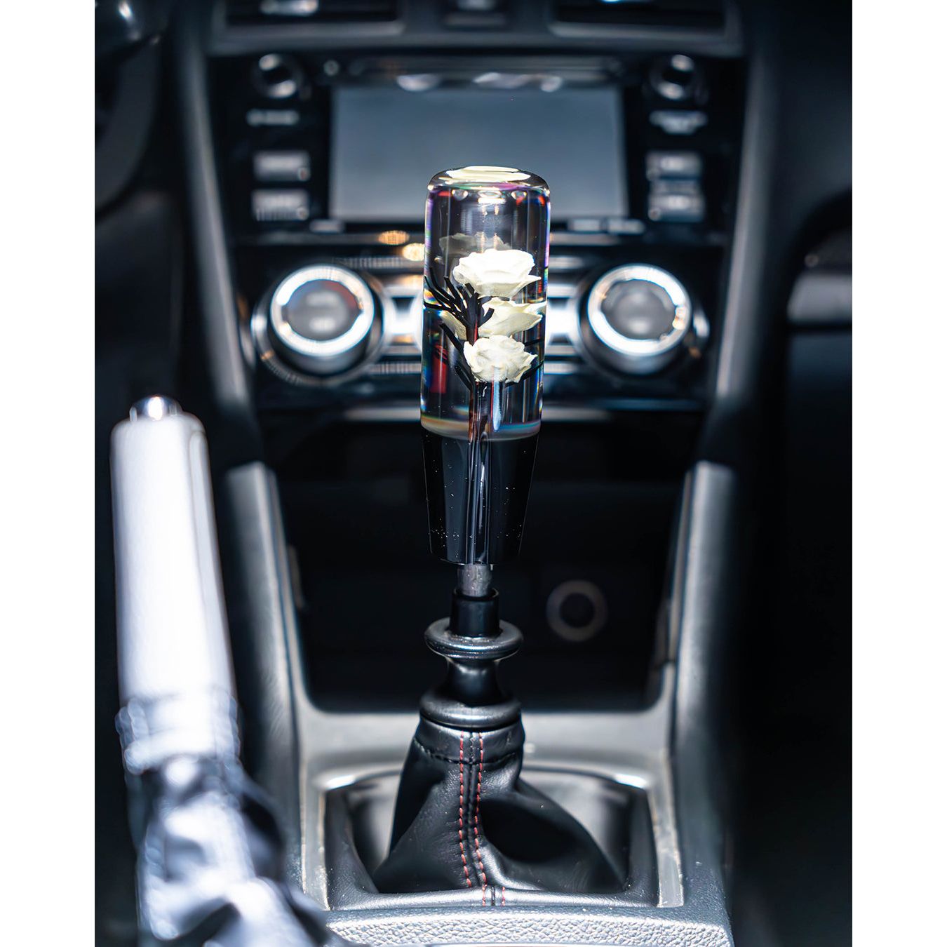 Killer White Roses Clear Roses Shift Knob
