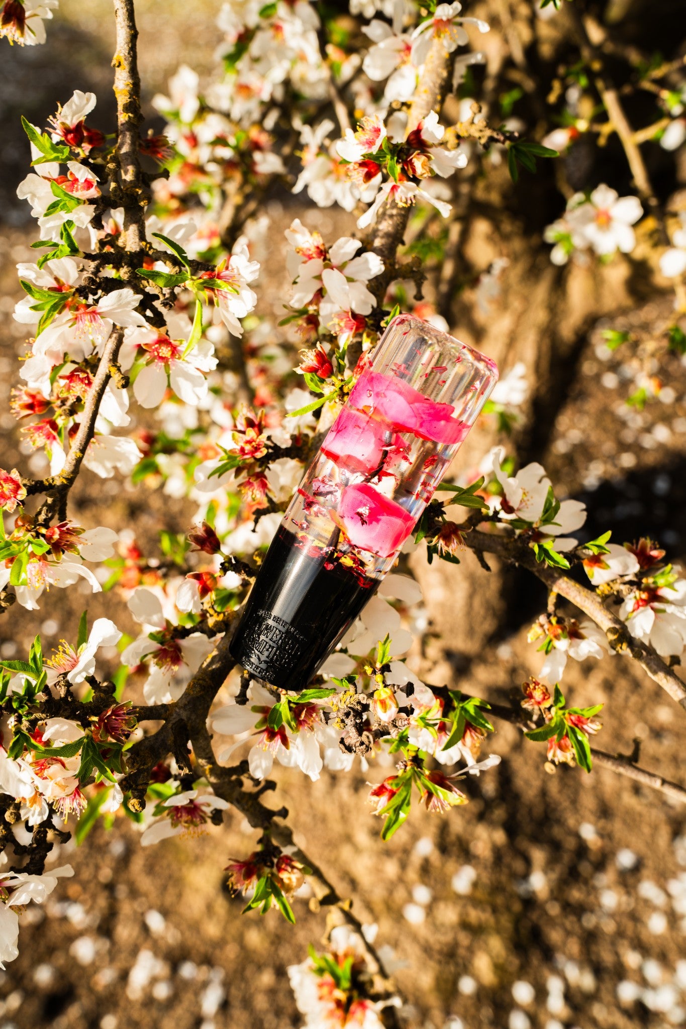 Pink Flaked Azalea Flower Shift Knob 6" | Universal Manual Car Shifter