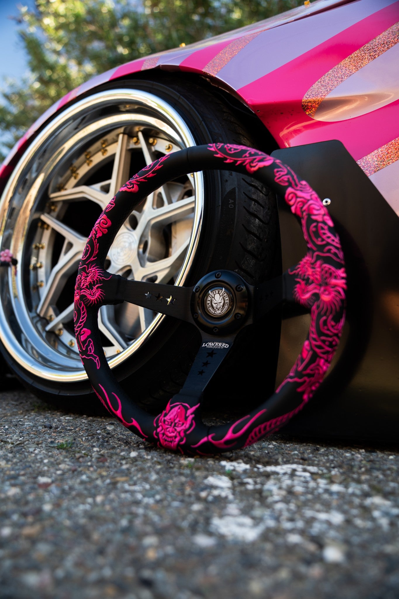 Pink Dragon’s Curse Steering Wheel 350mm X Lowered Empire