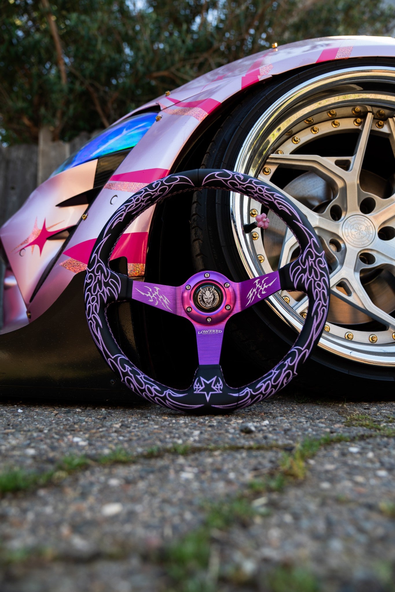 Purple Cybersigilism Street CS-2 Steering Wheel 350mm- Lowered Empire