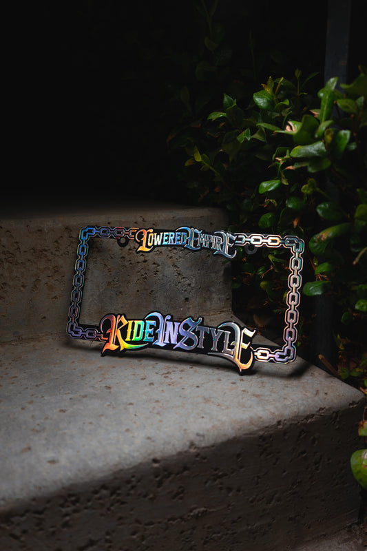 Holographic Ride In Style License Plate Frame