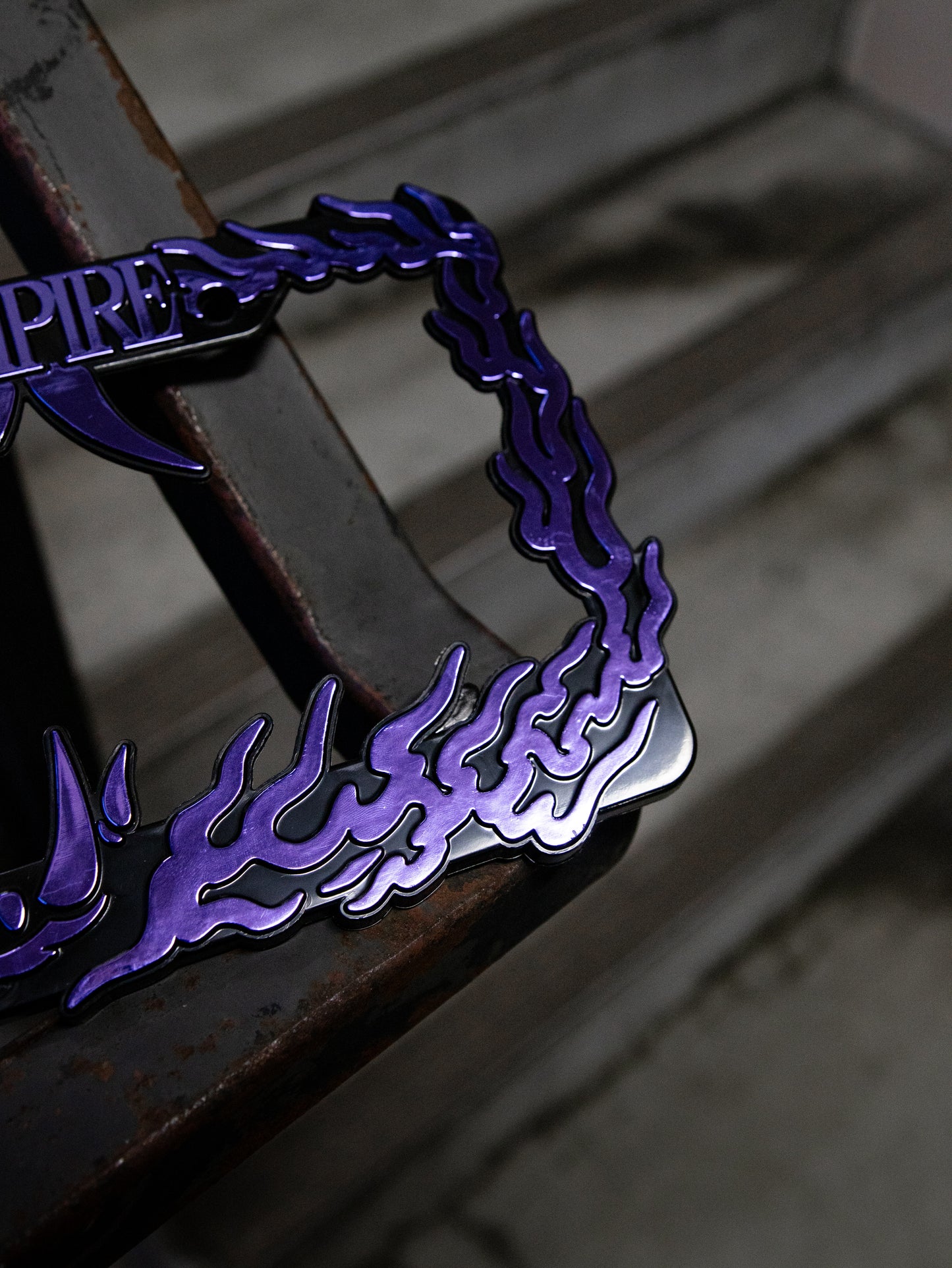 Purple Hannya License Plate Frame