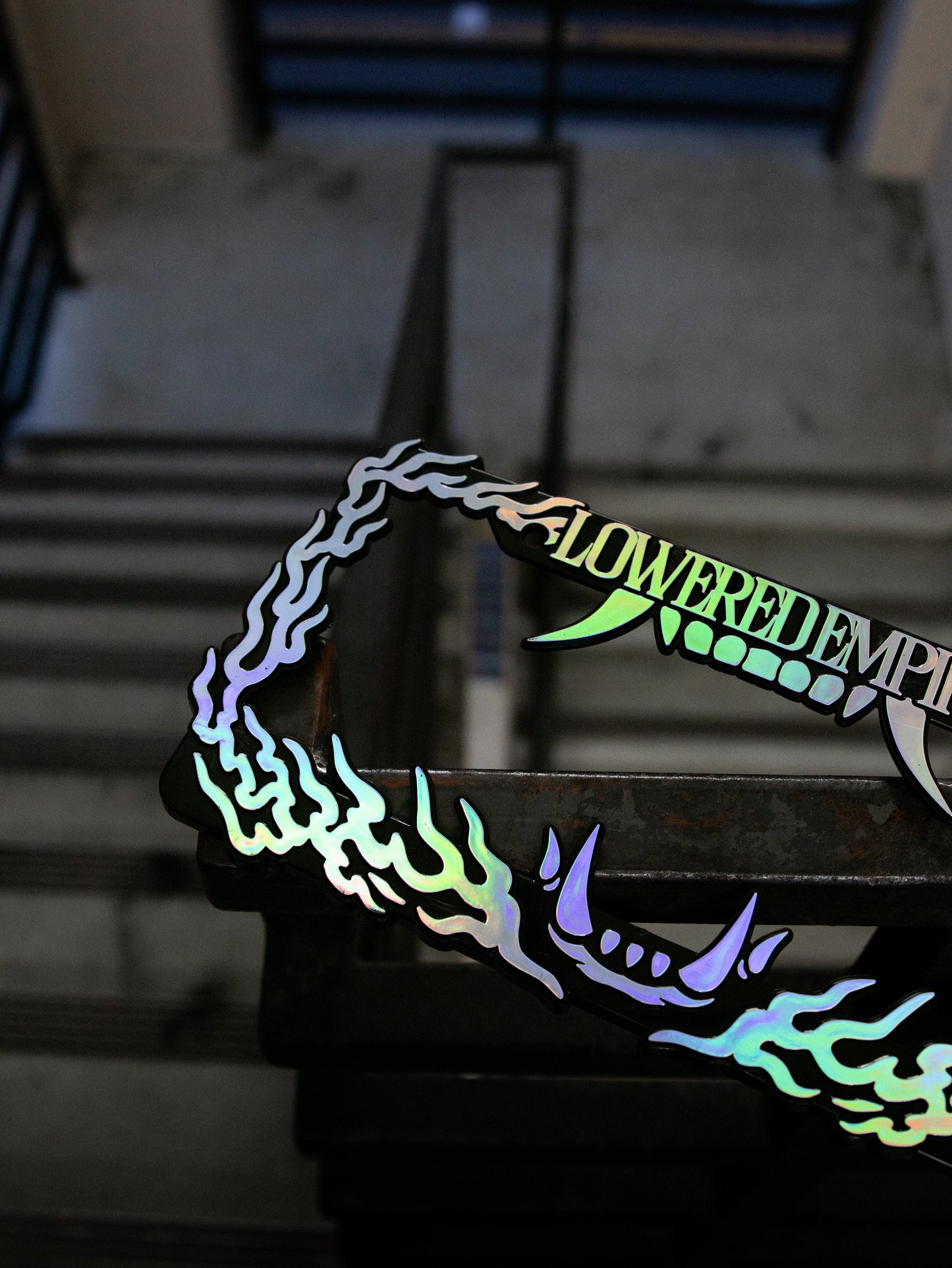 Hannya Flames License Plate Frame