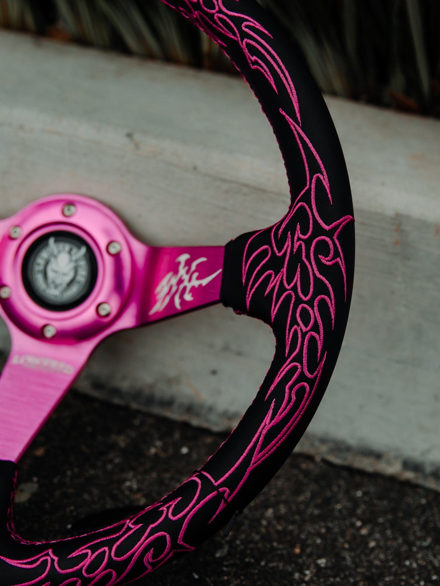 Pink Cybersigilism Pink Stand CS-3 Aftermarket Deep Dish Steering Wheel 350mm- Lowered Empire