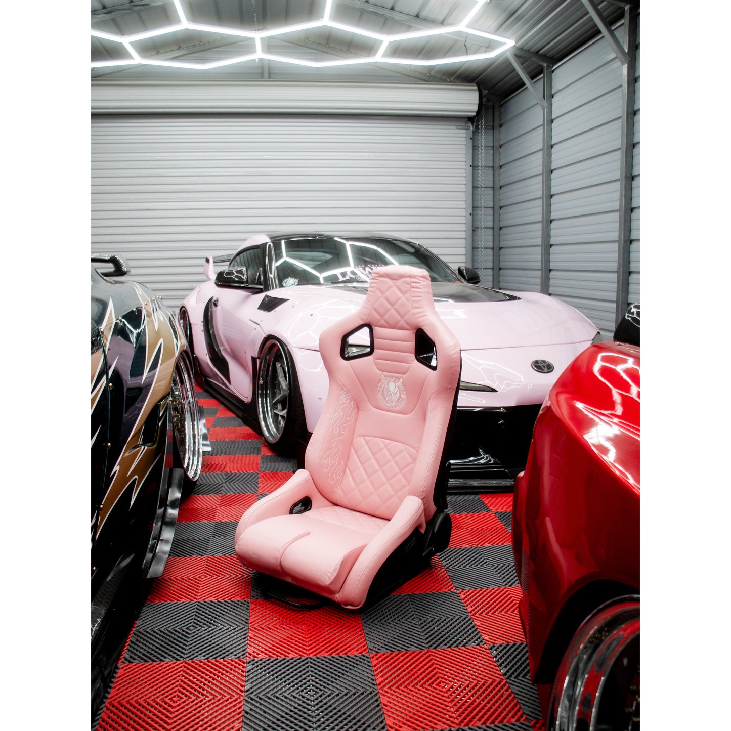 Pink Lowered Empire Flame Recline Seats x2 Pair (Copy)