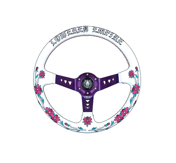 Purple Bracket Sakuras In the Sky Steering Wheel