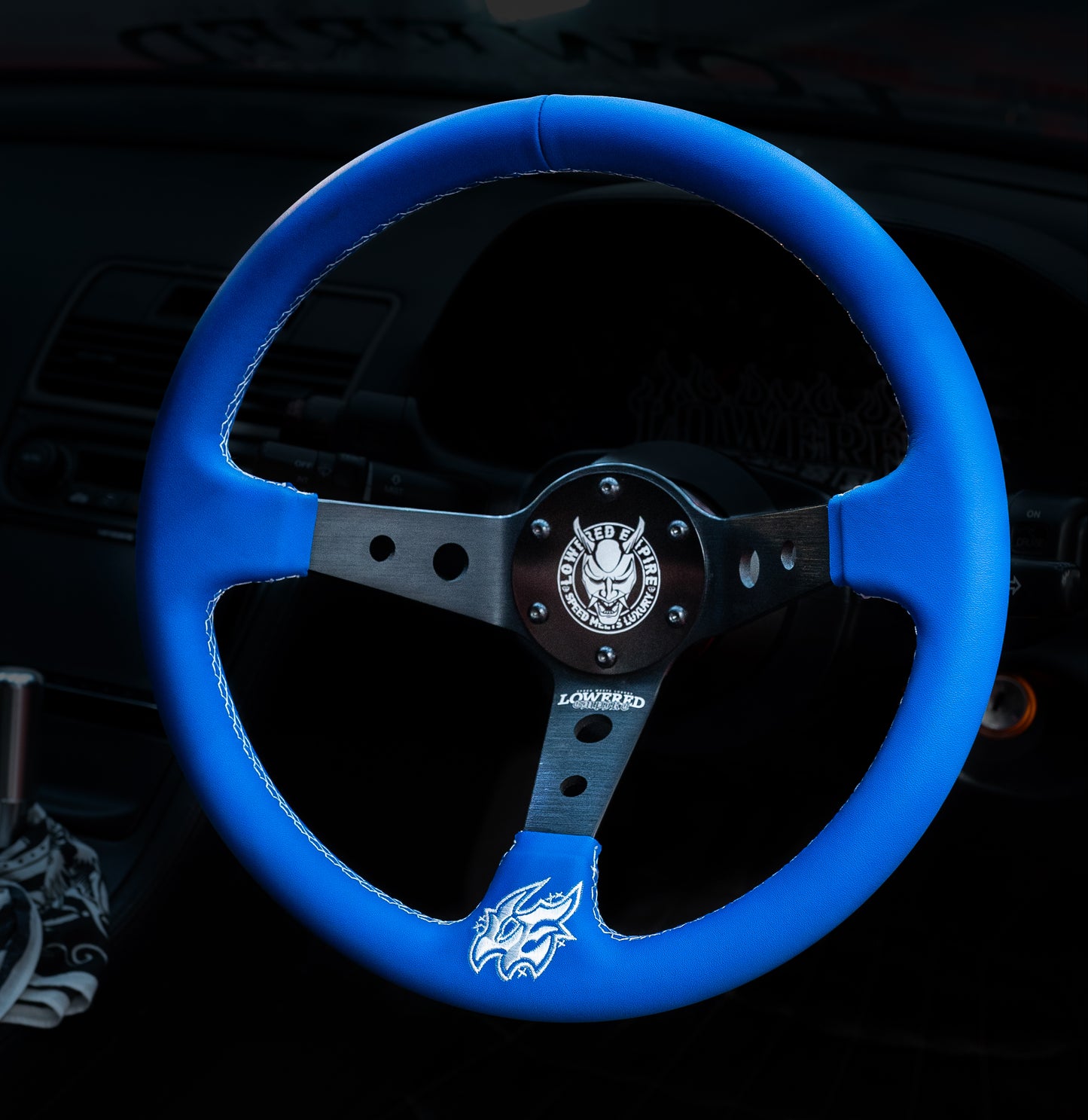 Deep Blue Pastel Steering Wheel Collection 350mm PC-3 - Lowered Empire