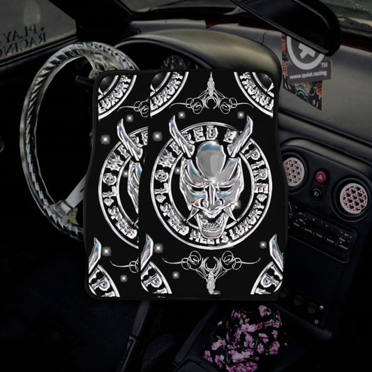 Chrome Logo Pair Premium Car Carpet Floor Mats