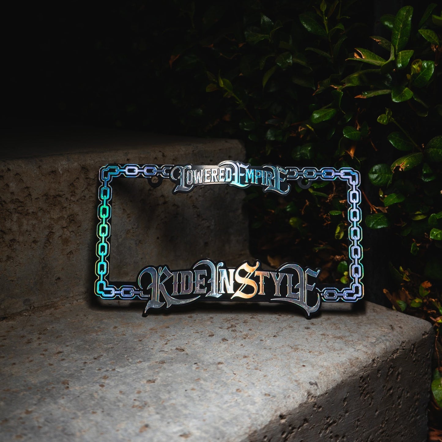 Holographic Ride In Style License Plate Frame