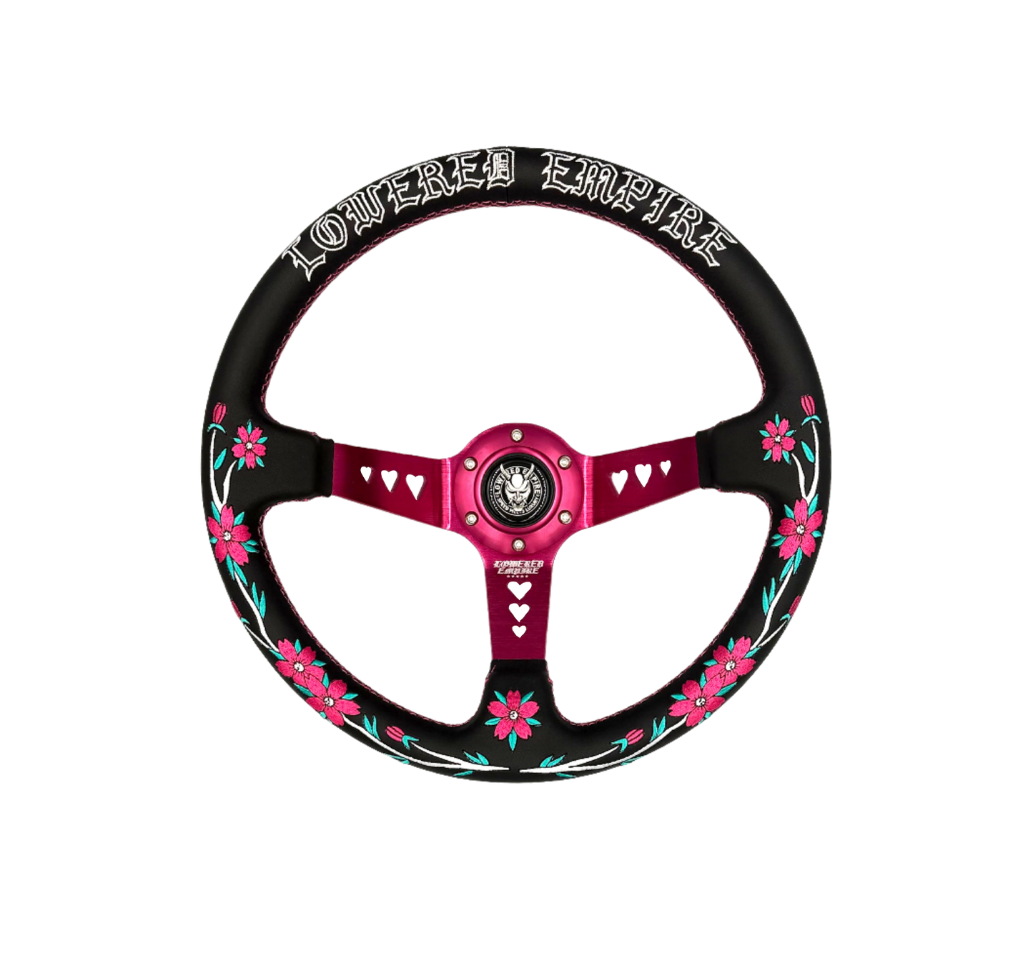 Black/Pink Sakuras In The Sky SK-1 Steering Wheel 350mm