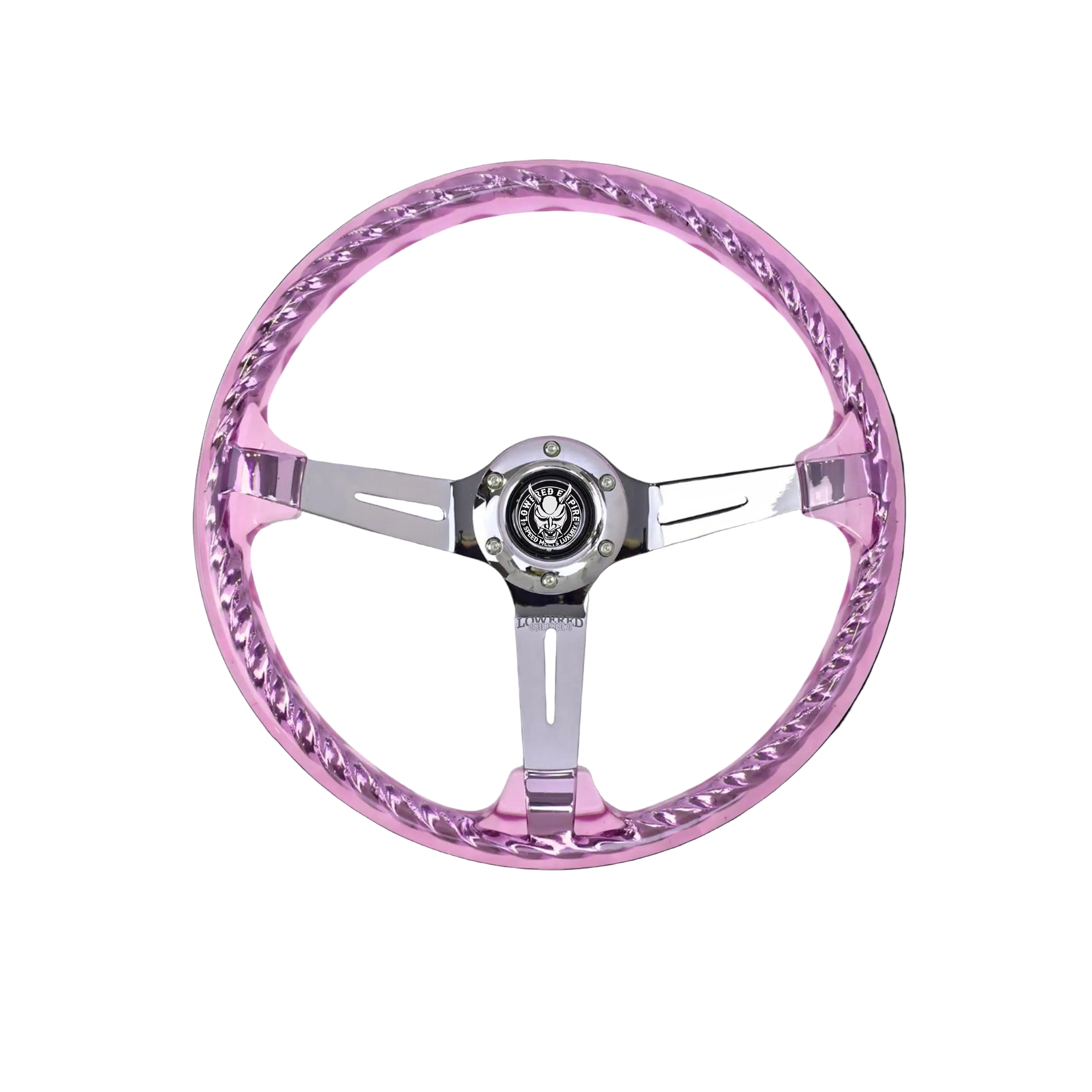 Pink Rider Rakkī JDM DR-1 Steering Wheel 350mm - Lowered Empire