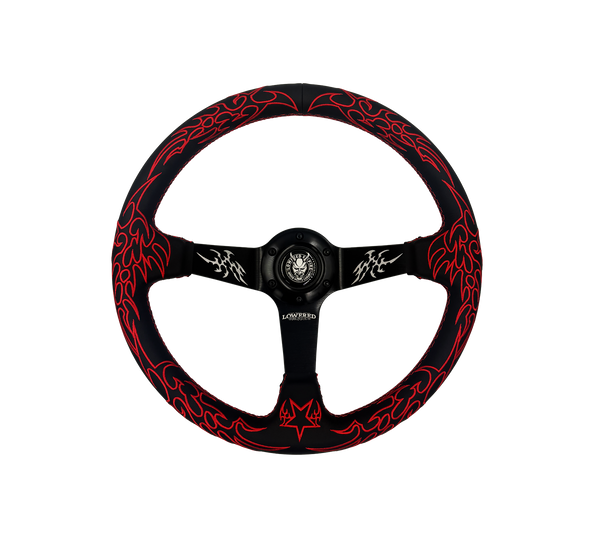 Red Cybersigilism Street CS-5 Steering Wheel 350mm