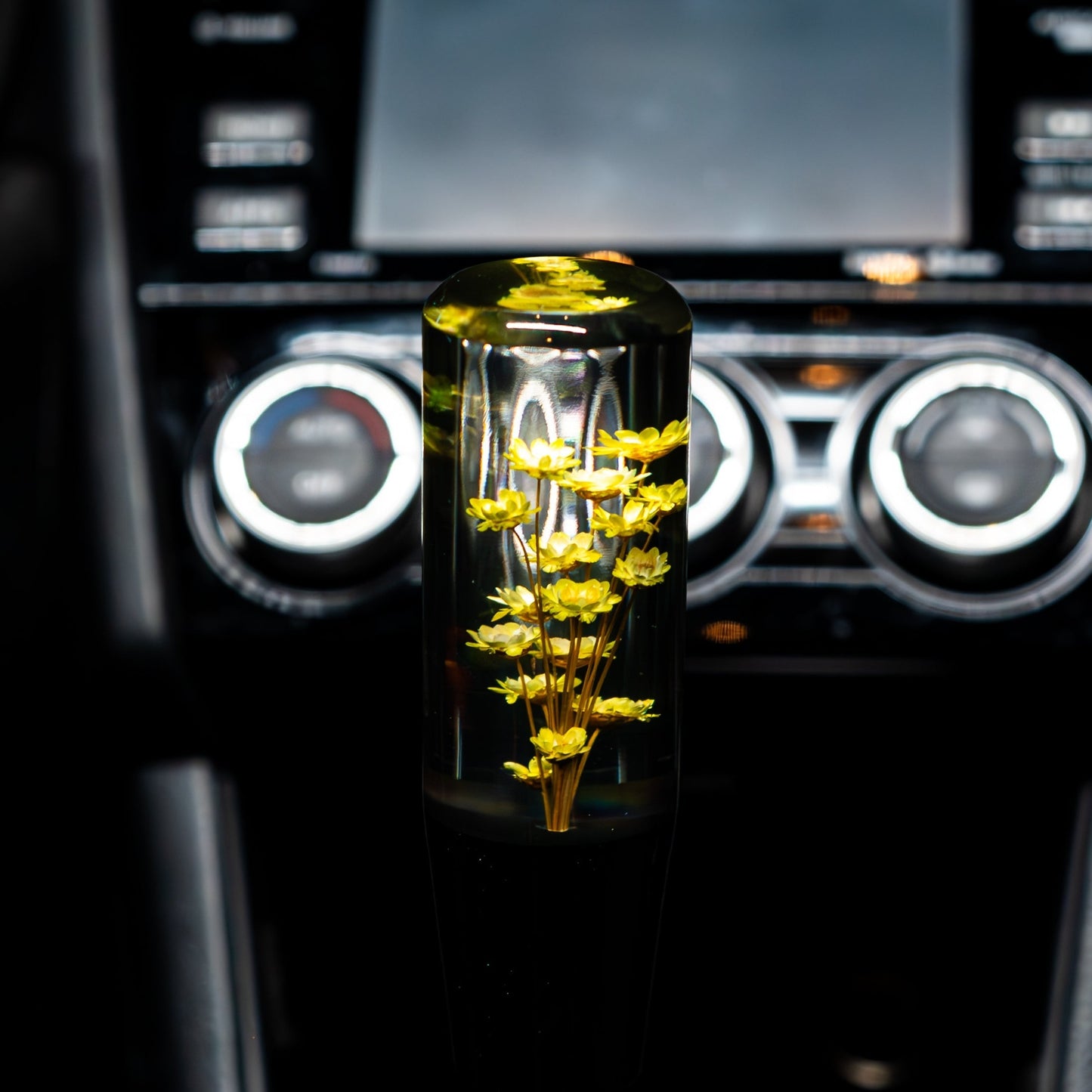 Sunflower Dream Clear Flower Shift Knob 6’’ | Universal Manual Car Shifter - Accessories