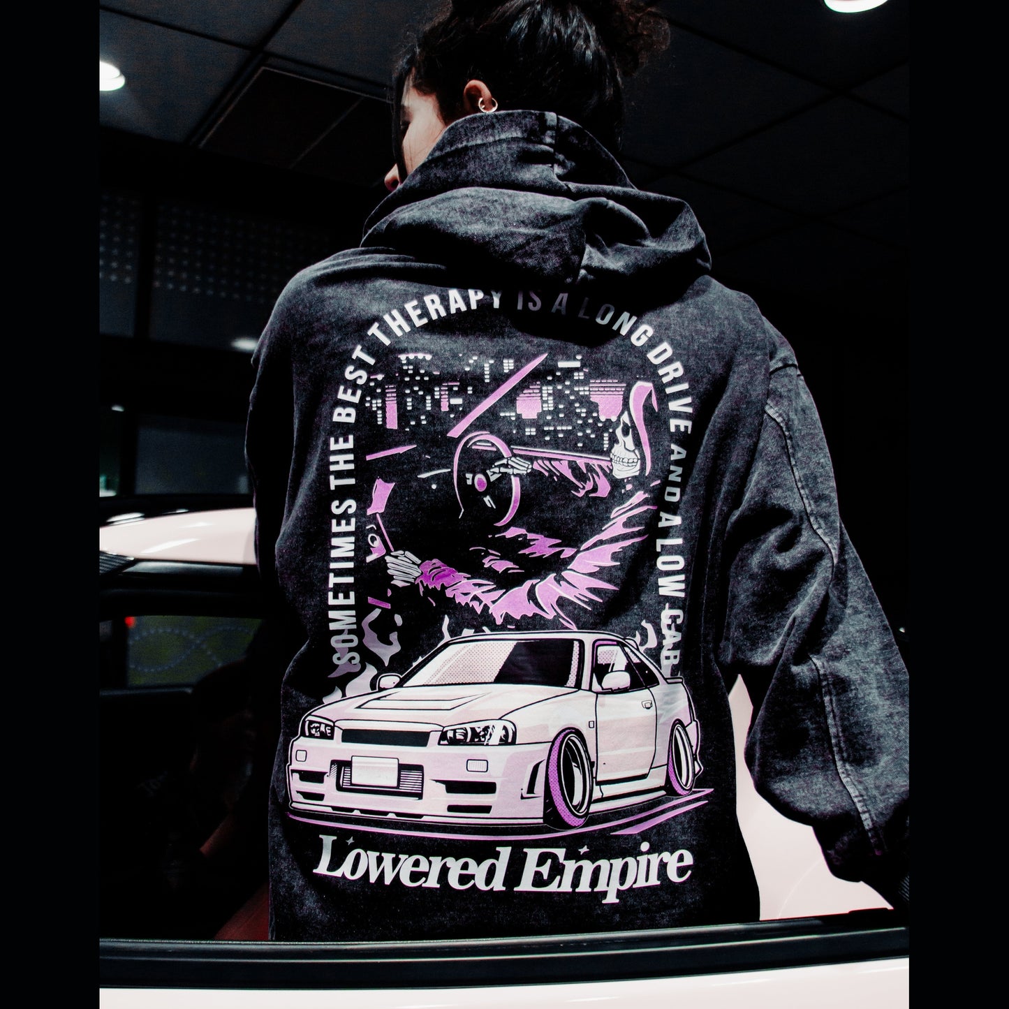 Therapy NightsAcid Wash Premium Hoodie - Hoodie