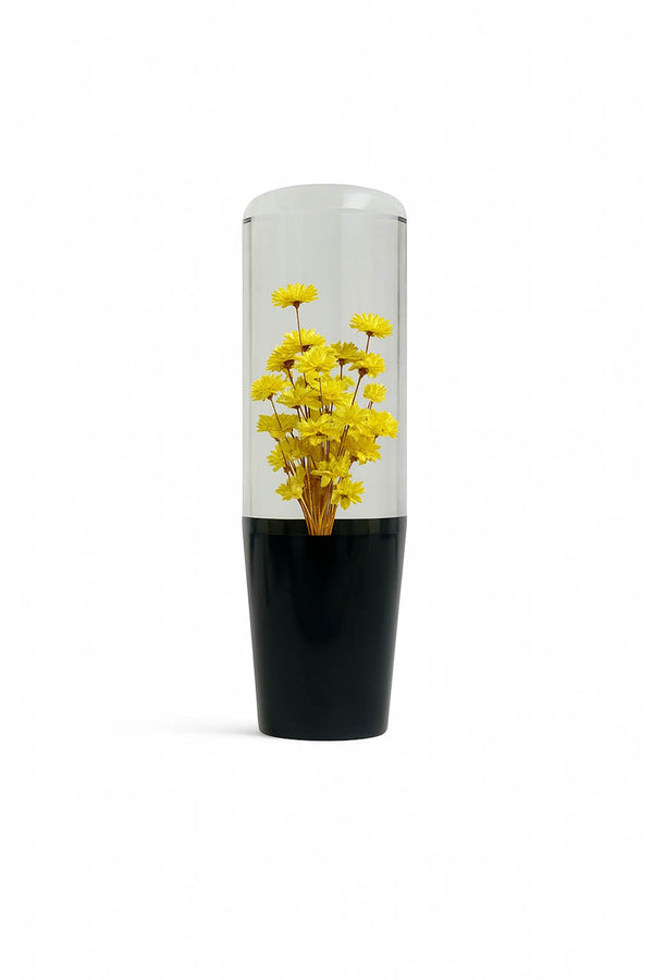 Sunflower Dream Clear Flower Shift Knob 6" | Universal Manual Car Shifter