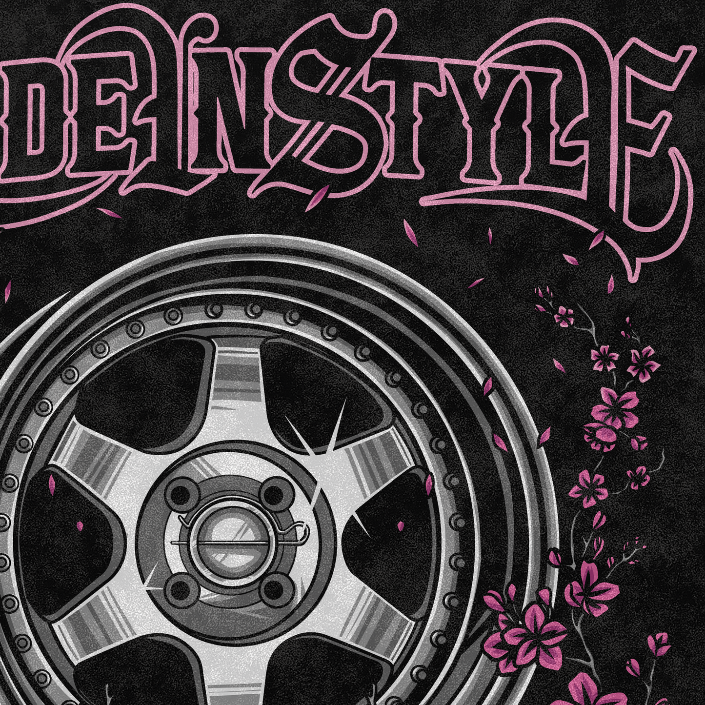 Ride In Style Pink Premium Acid Wash Tee
