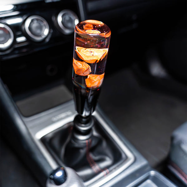 Peach Orange Clear Roses Shift Knob