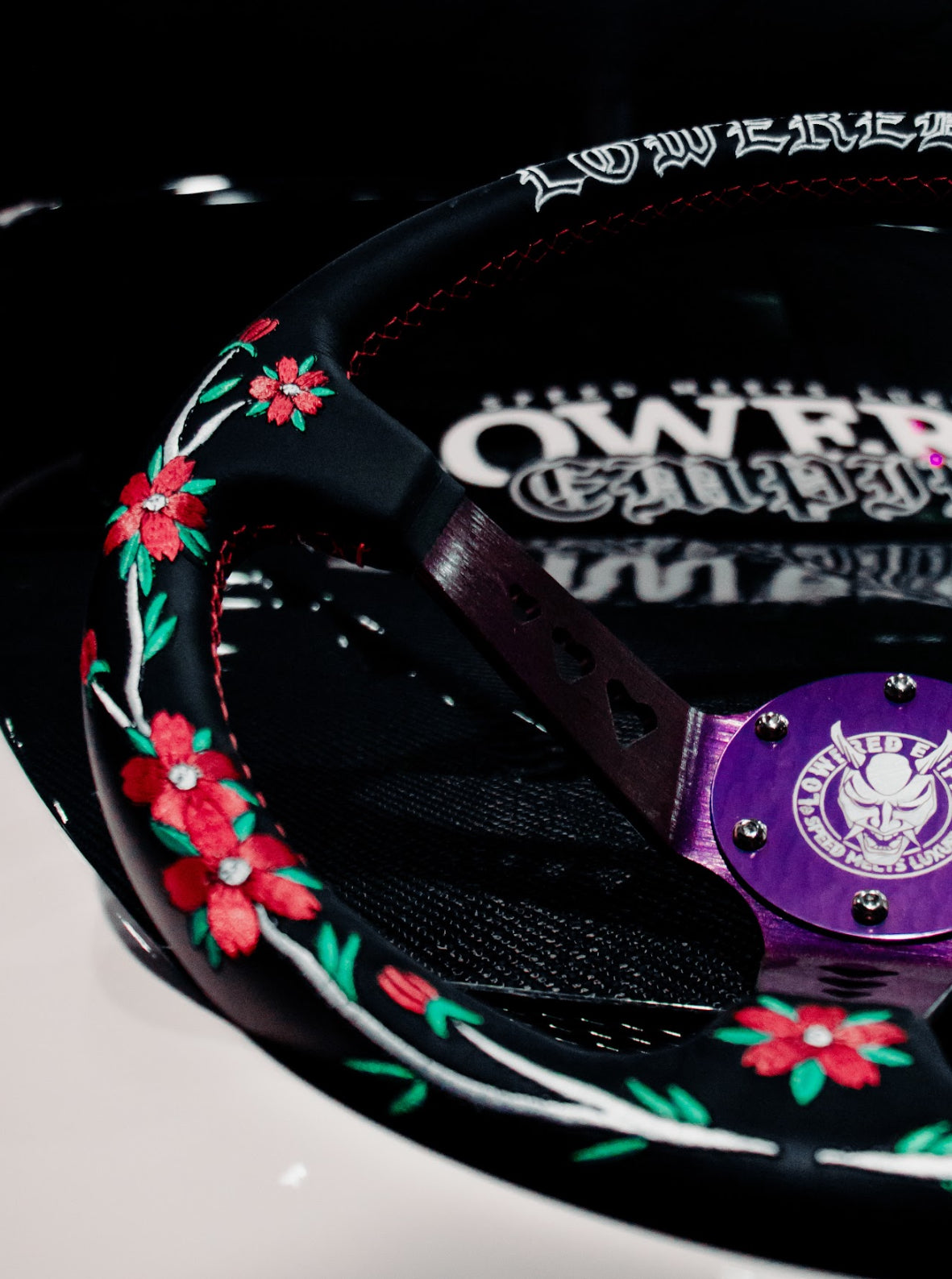 Black/Purple Sakuras In The Sky SK-2 Steering Wheel 350mm