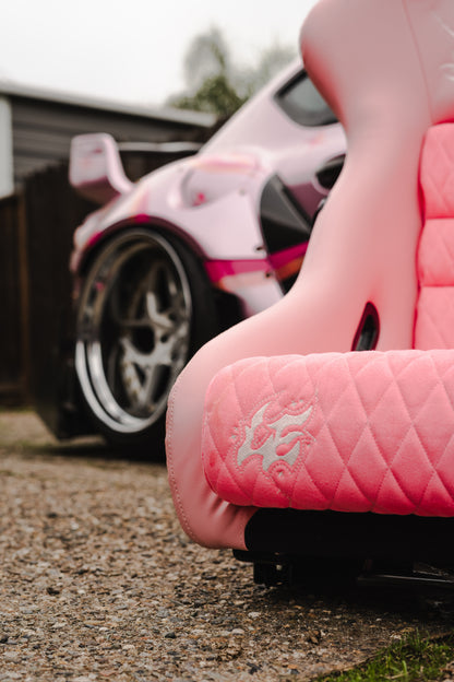 Cyber Pink Racing Seat – Glitter Finish | JDM Style Bucket Seat by Lowered Empire