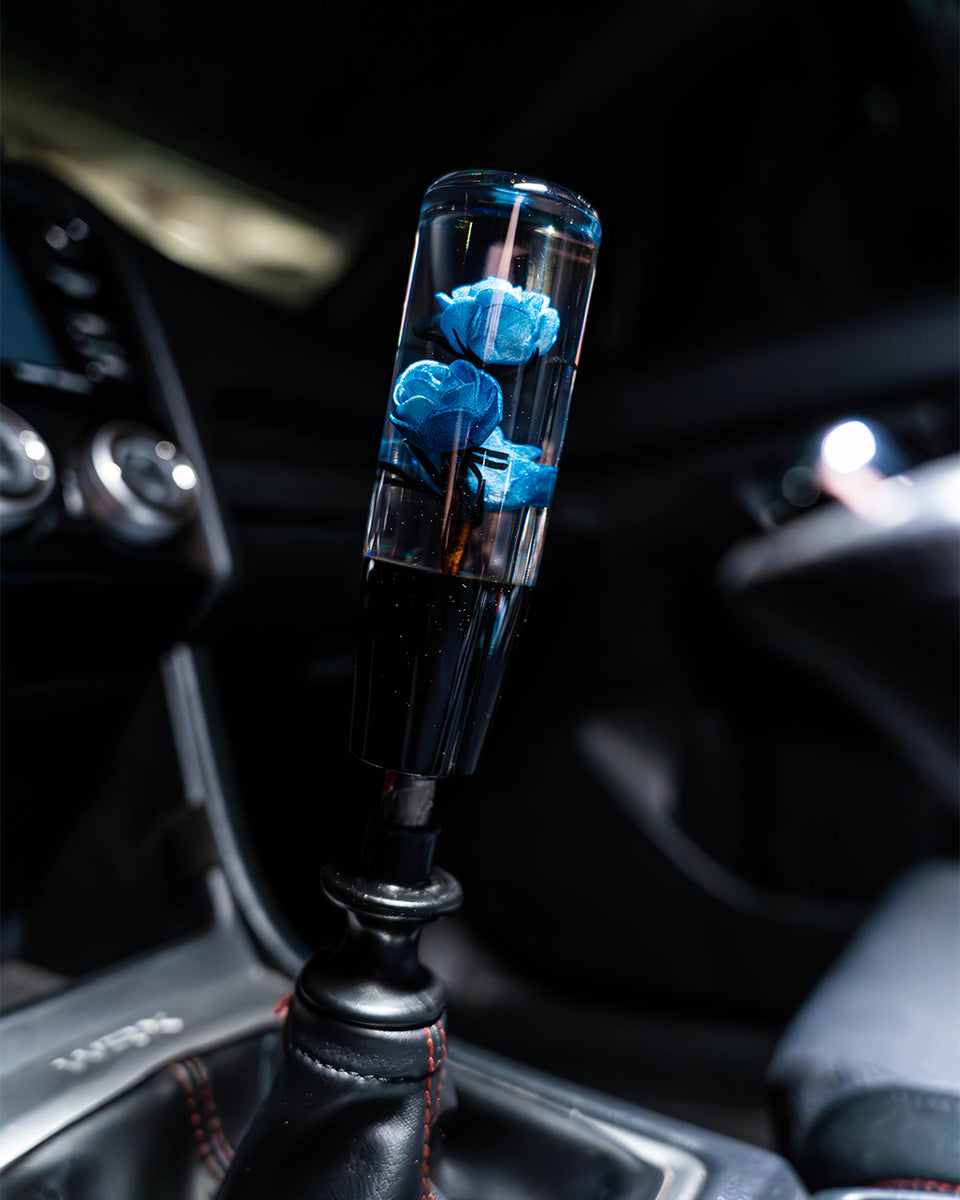 Blue Clear Roses Shift Knob