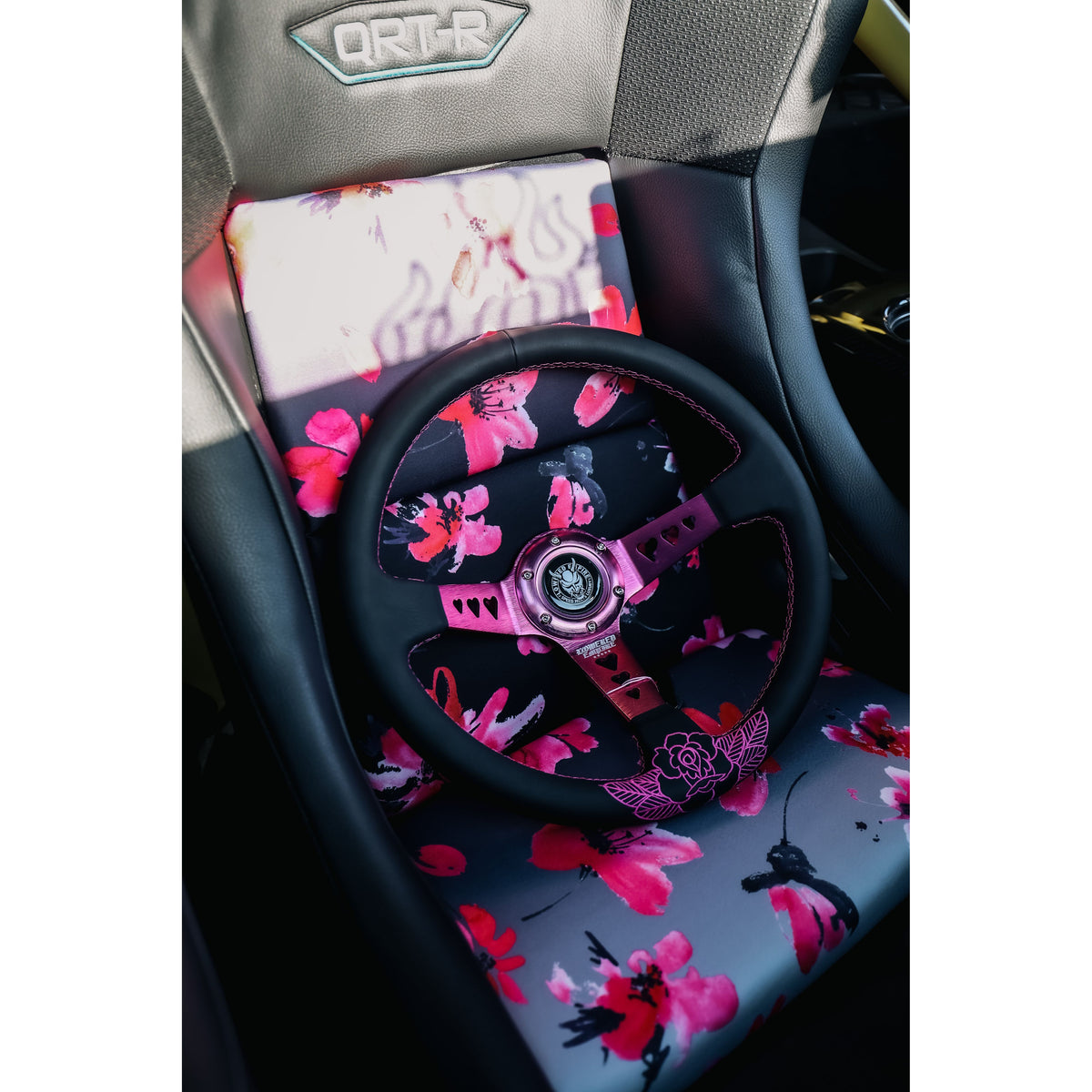 Pink Rose Steering Wheel Hearts Bracket PRE ORDER SHIPS 9/20th