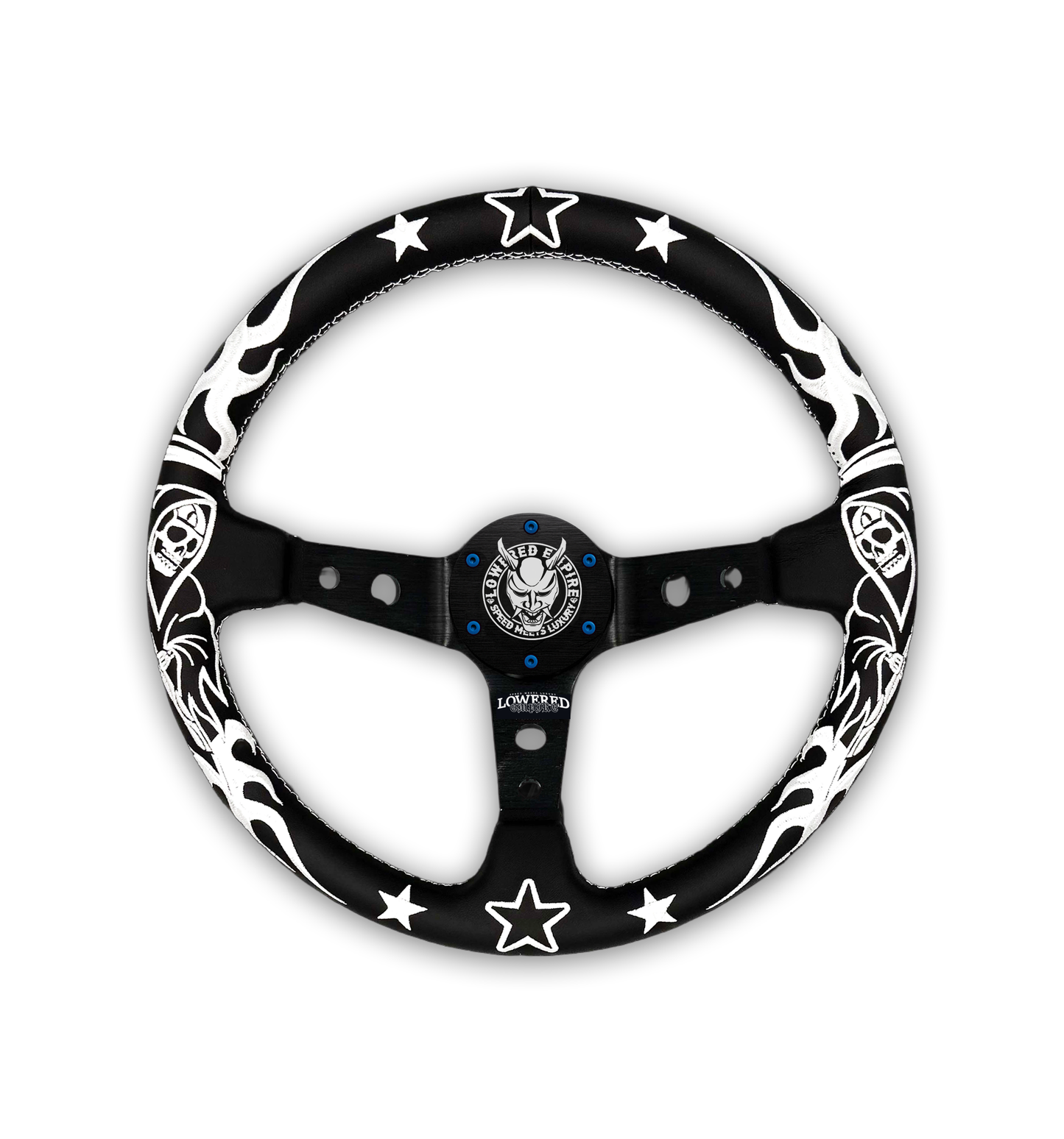 White/Black Reaper BR-2 Steering Wheel 350mm