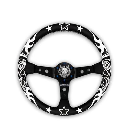 White/Black Reaper BR-2 Steering Wheel 350mm