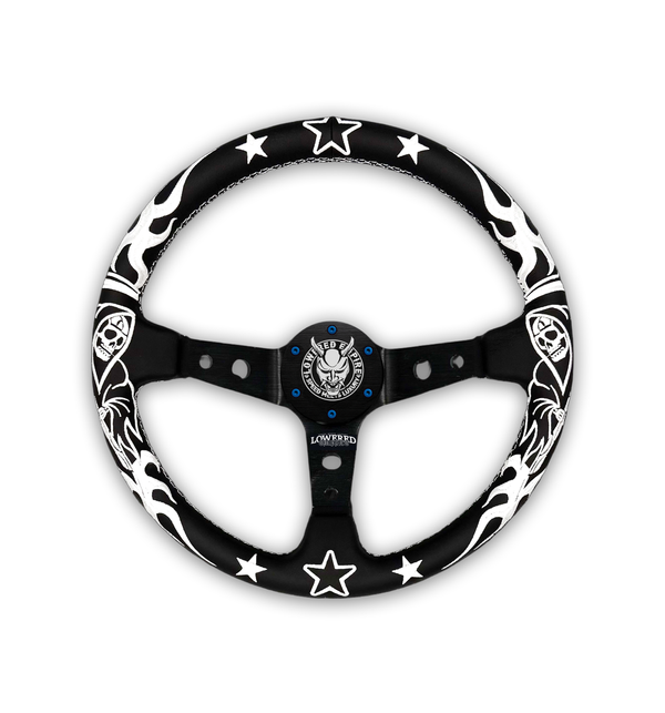 White/Black Reaper BR-2 Steering Wheel 350mm