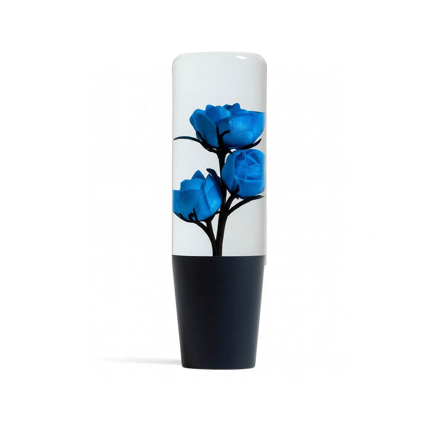 Clear Blue Roses Flower Shift Knob | Universal Manual Car Shifter