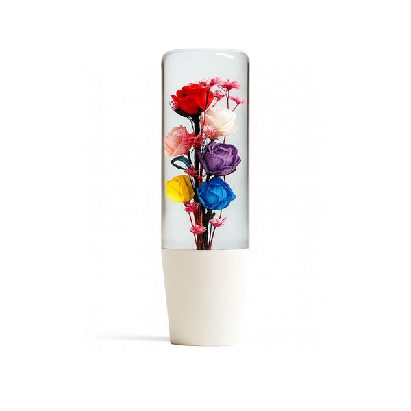 The Rose Garden Clear Flower Shift Knob 6" | Universal Manual Car Shifter