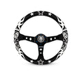 White/Black Reaper BR-2 Steering Wheel 350mm- Lowered Empire