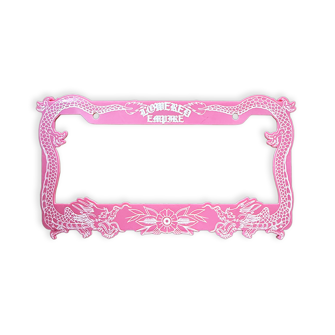 Pink Japanese Dragon Acrylic License Plate Frames