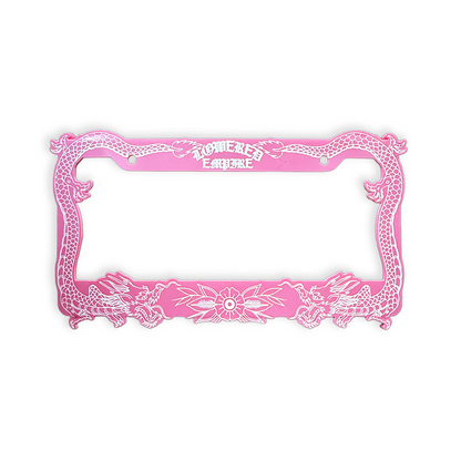 Pink Japanese Dragon Acrylic License Plate Frames