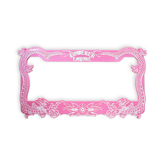 Pink Japanese Dragon Acrylic License Plate Frames