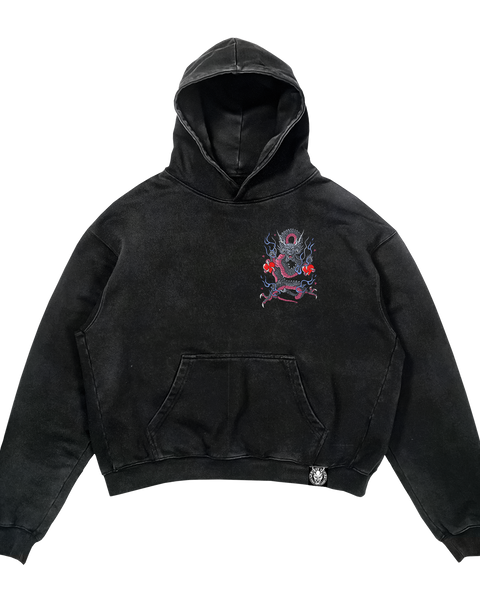 Valentines Fast Lane Vibes: Acid Wash Graphic Hoodie