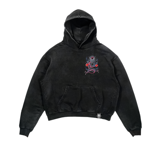 Valentines Fast Lane Vibes: Acid Wash Graphic Hoodie