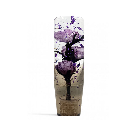 Clear Purple Glitter Flower Shift Knob | Manual Car Gear Shifter