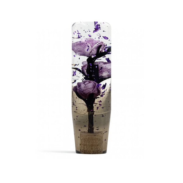 Clear Purple Glitter Flower Shift Knob | Manual Car Gear Shifter