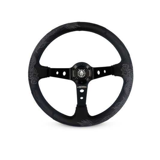 Black Dragon Steering Wheel 350mm- Lowered Empire