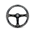 White Cybersigilism Street CS-1 Steering Wheel 350mm I Deep Dish Style- Lowered Empire