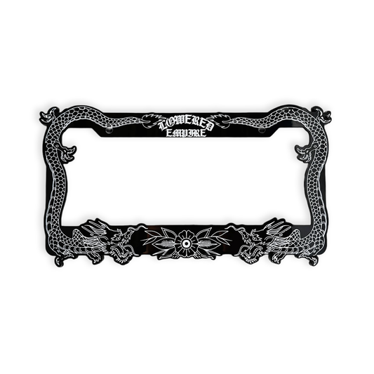 Black Japanese Dragon License Plate Frames